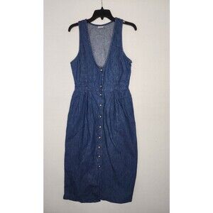 Vintage Selections By Manor House Denim Button Down Dress Womens Size 8 Medium